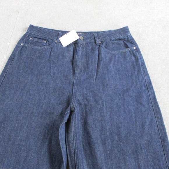 AFRM AJAX Barrel Jeans Womens 30 Blue Denim Wide Leg Dark Wash NWT NEW - Picture 3 of 13